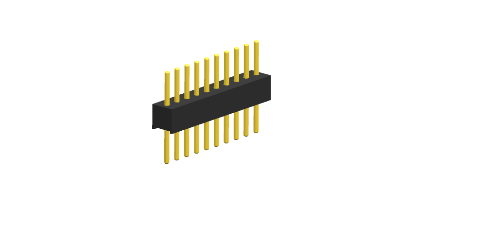 圆孔排针1.27mm 单排 180度（塑高2.2 塑宽2.2）